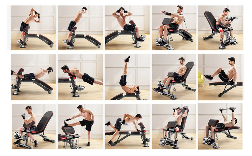 Weight Bench - Utility workout Benches for Exercise, Portable Fitness Strength Training Equipment
