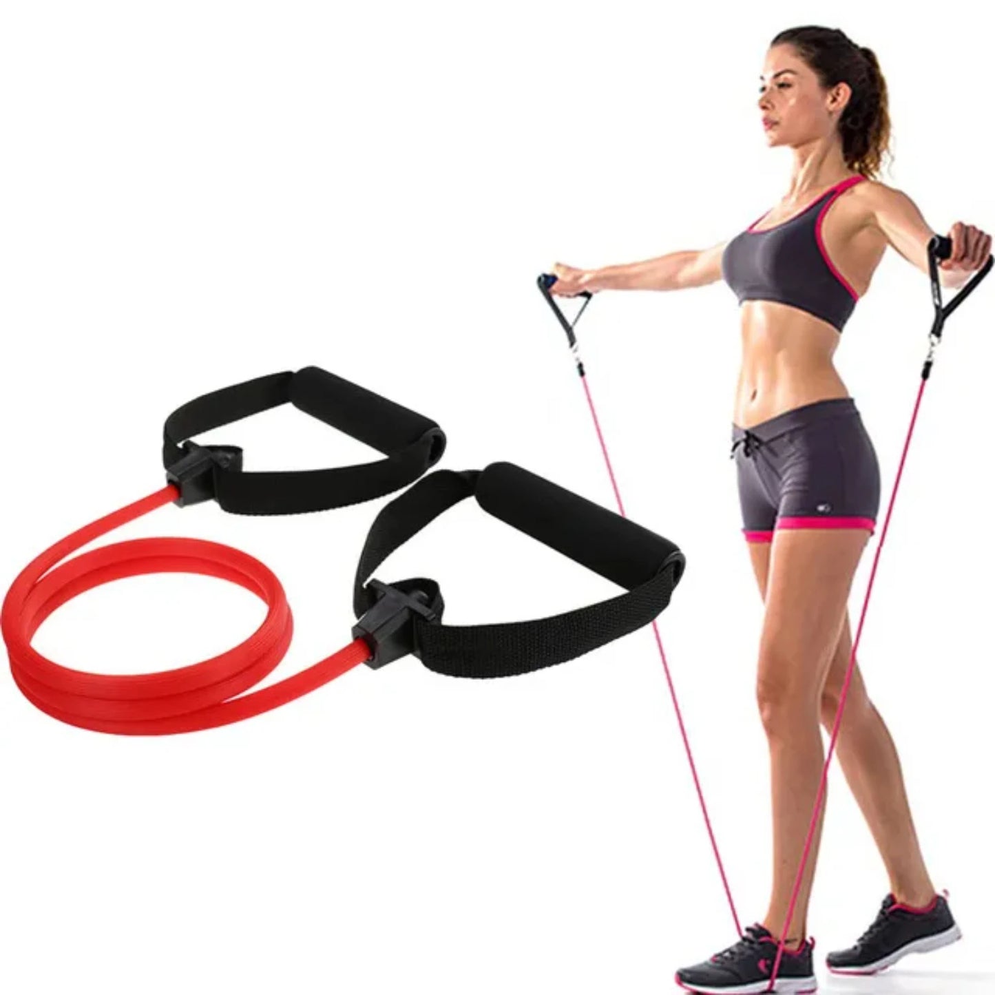 Pilates Kit Gym Workout Stick with Resistance Band Body Building Puller Yoga Rope