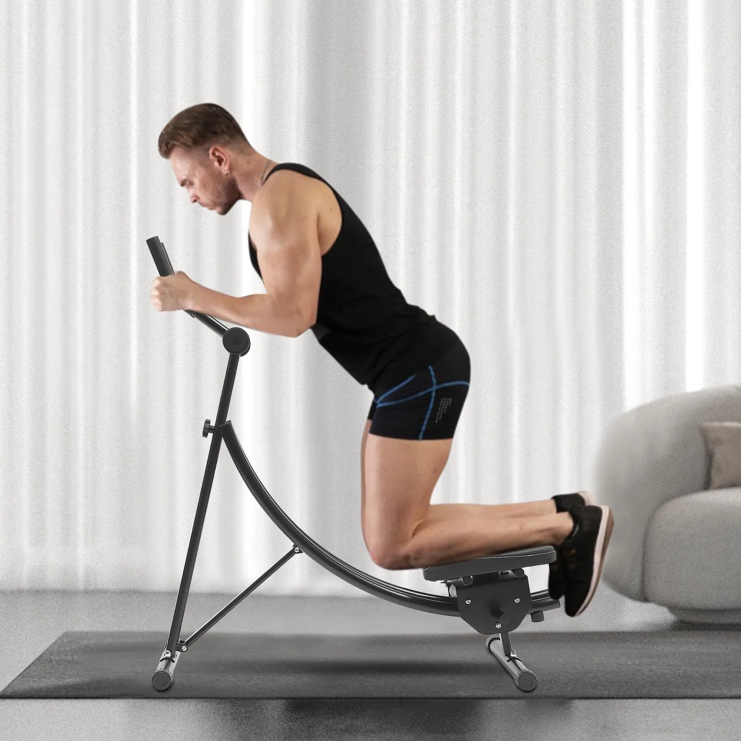 Ab Machine Coaster Abdominal Crunch Trainer Fit Core Workout Equipment with Intelligent