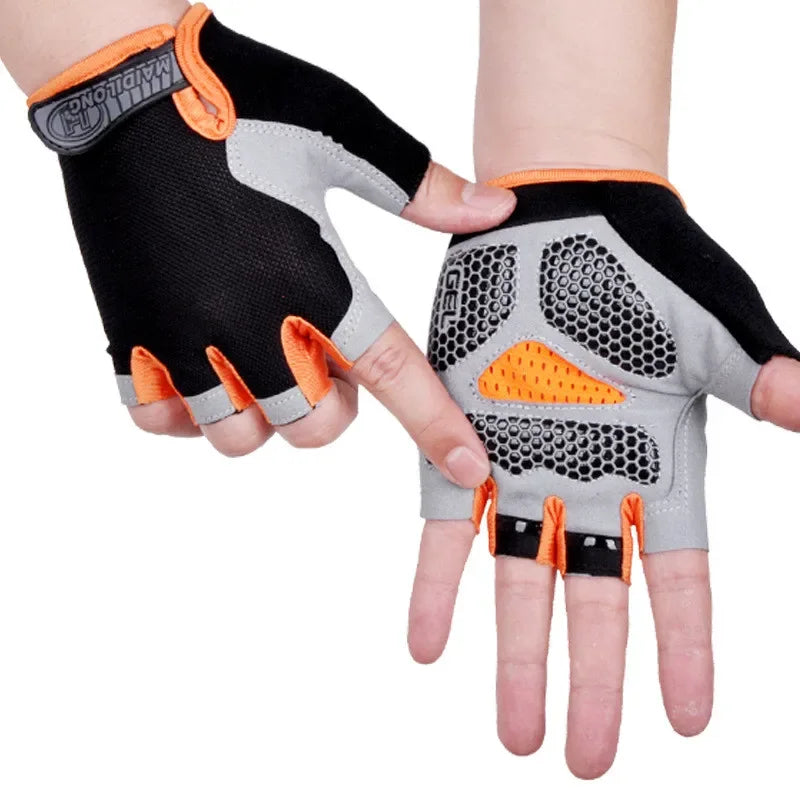 Gym Gloves Women Men Weightlifting Dumbbell Non Slip Fingerless Cycling Gloves