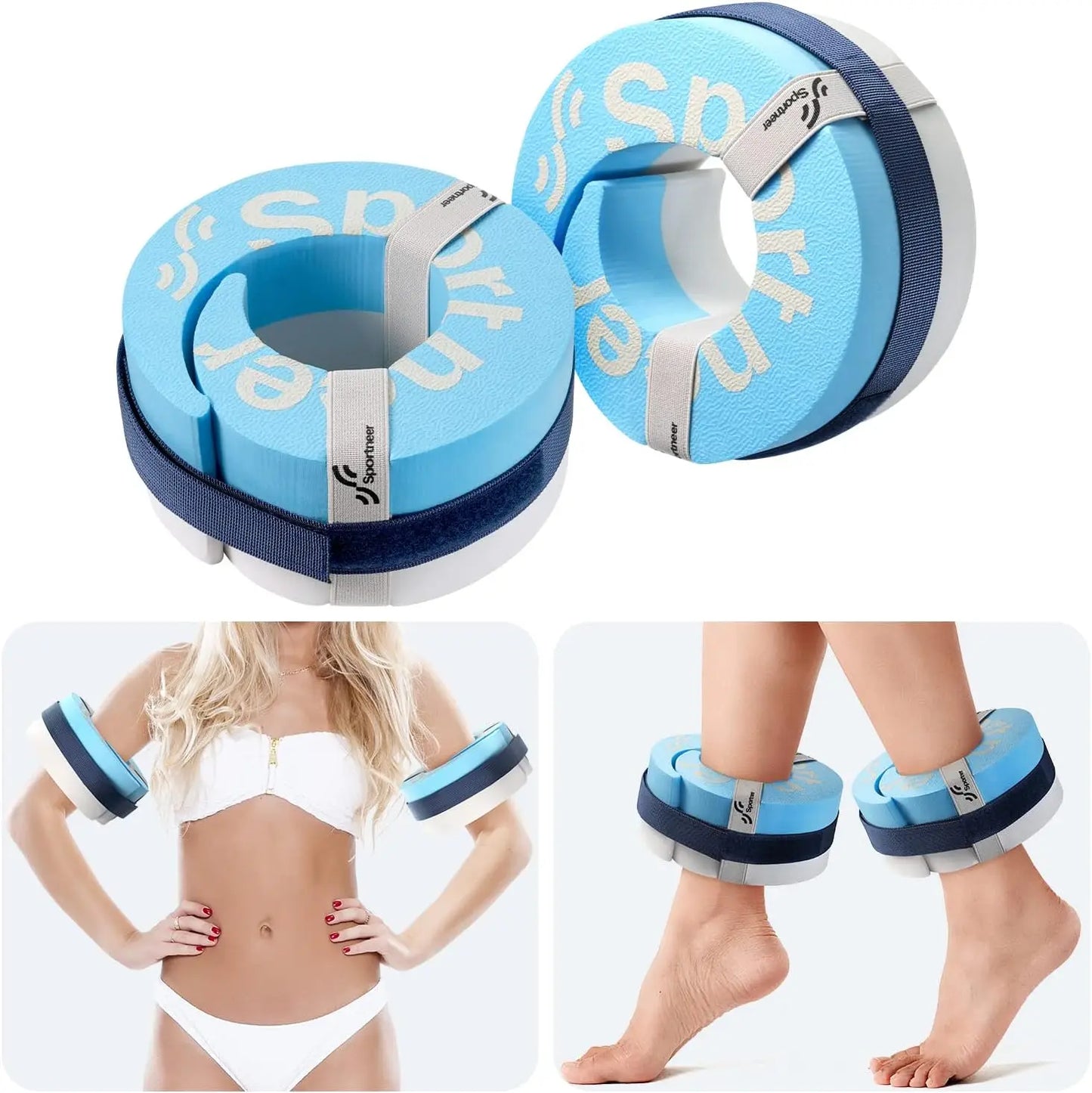 Water Aerobics Float Ring with Adjustable Webbing Pool Exercise Workout Set Foam