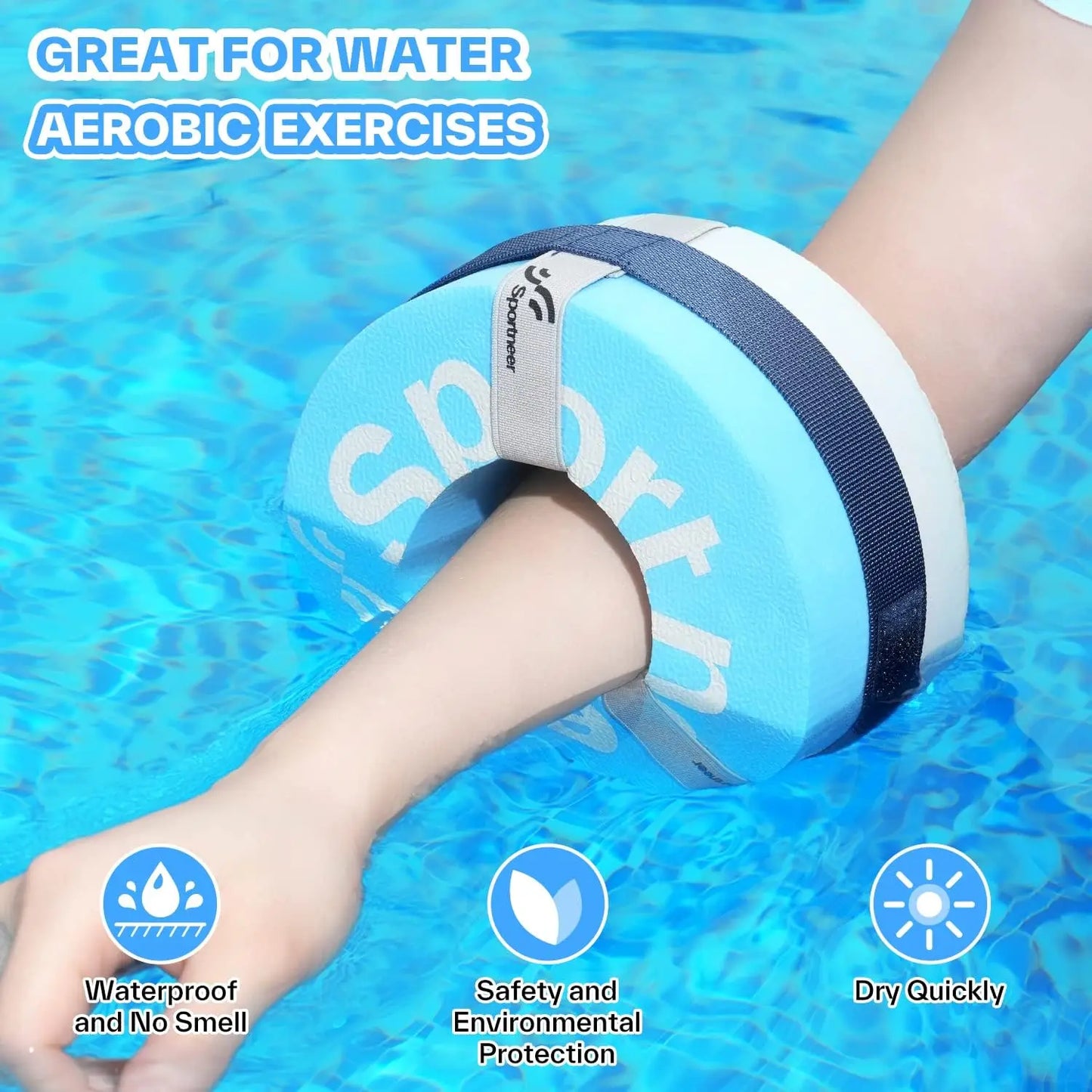 Water Aerobics Float Ring with Adjustable Webbing Pool Exercise Workout Set Foam