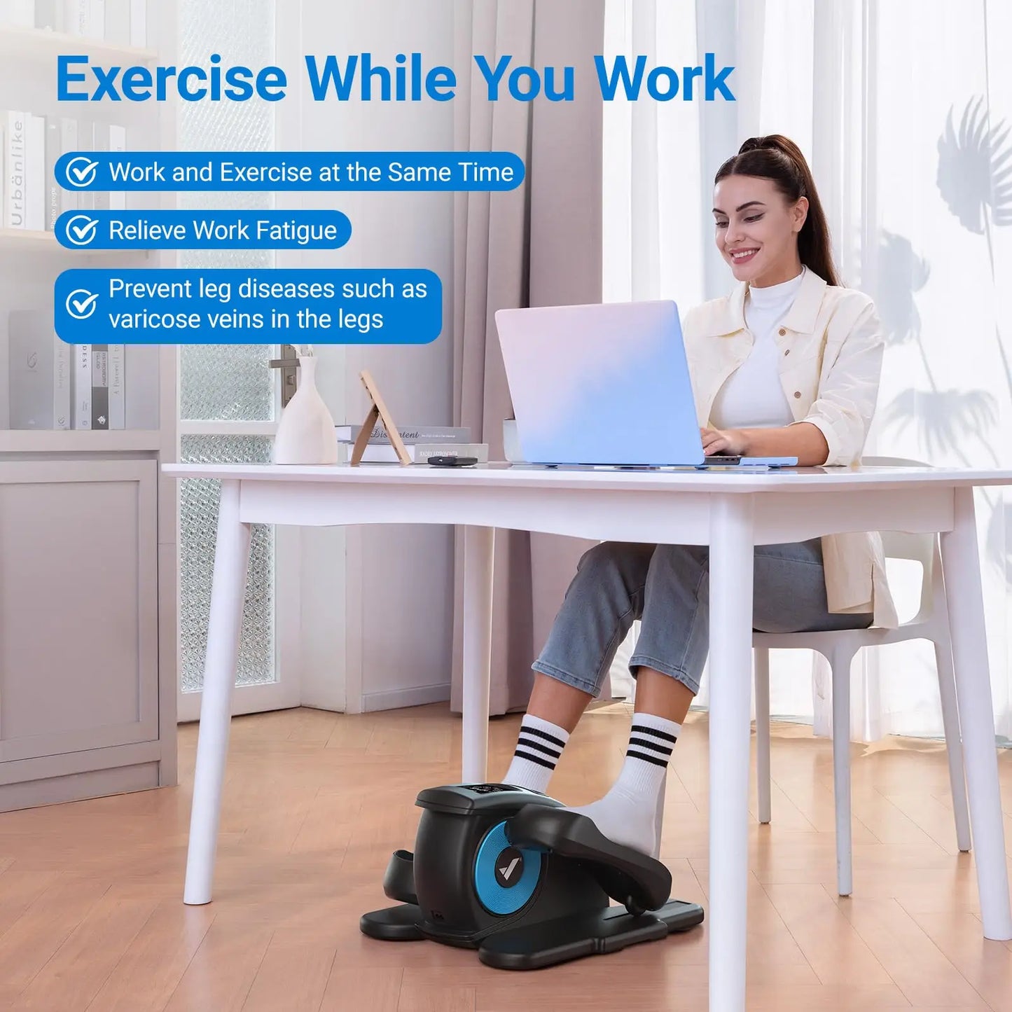 Elliptical Machine Leg Exerciser for Seniors Adults Portable Quiet Electric Seated Pedal Exerciser 12 Speeds