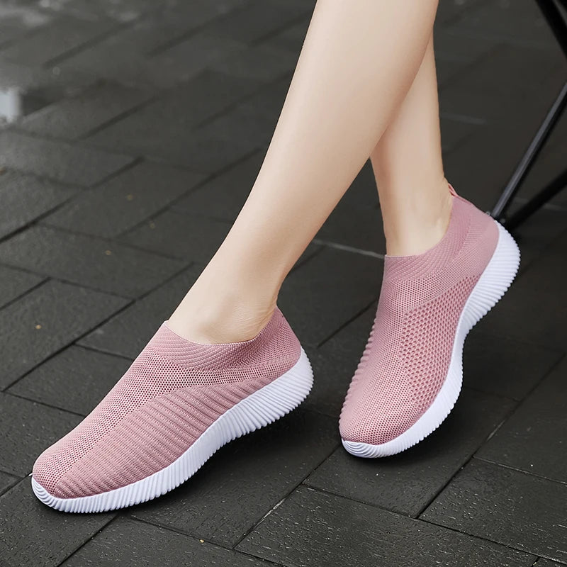 Women Flat Slip on White Shoes Woman Lightweight