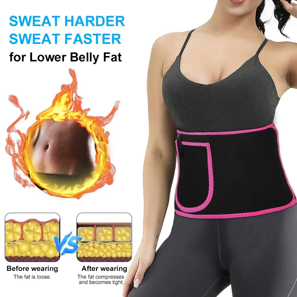 Weight loss waist trainer for men and women, adjustable heat belt