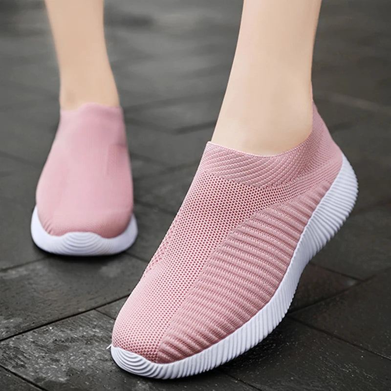 Women Flat Slip on White Shoes Woman Lightweight