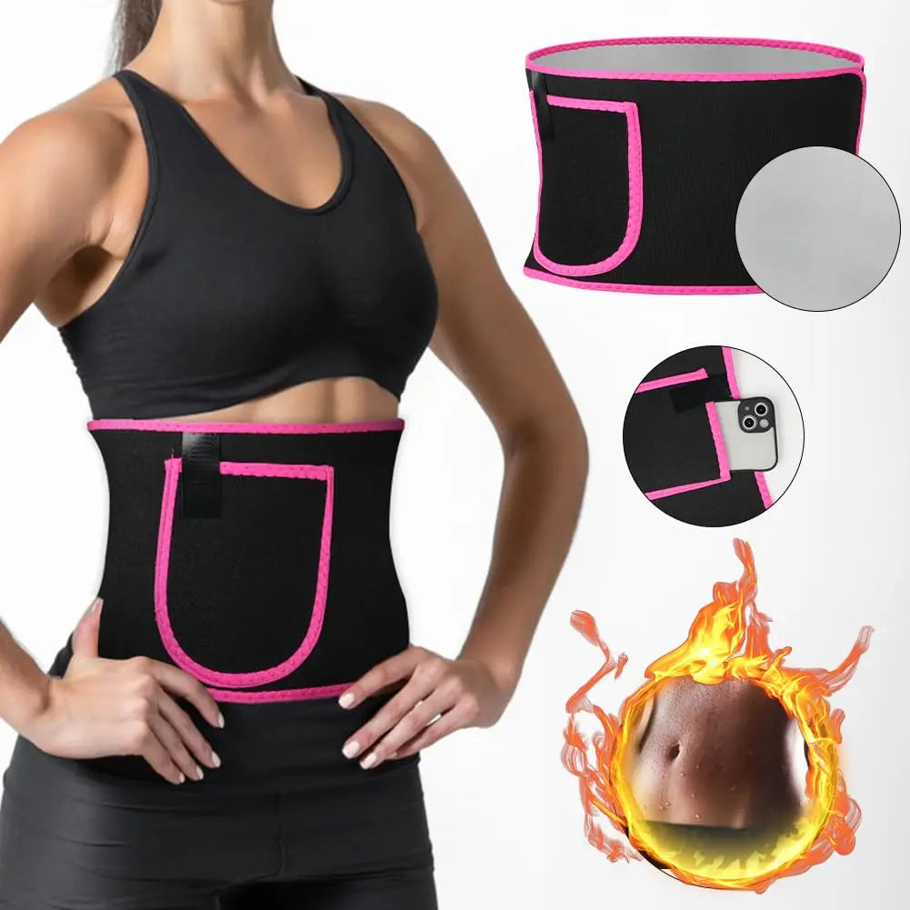 Weight loss waist trainer for men and women, adjustable heat belt