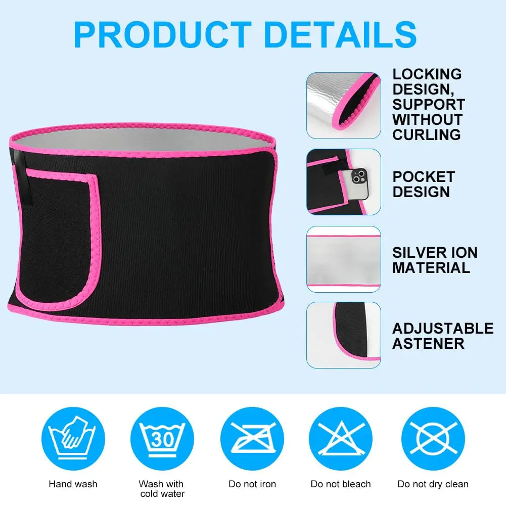 Weight loss waist trainer for men and women, adjustable heat belt