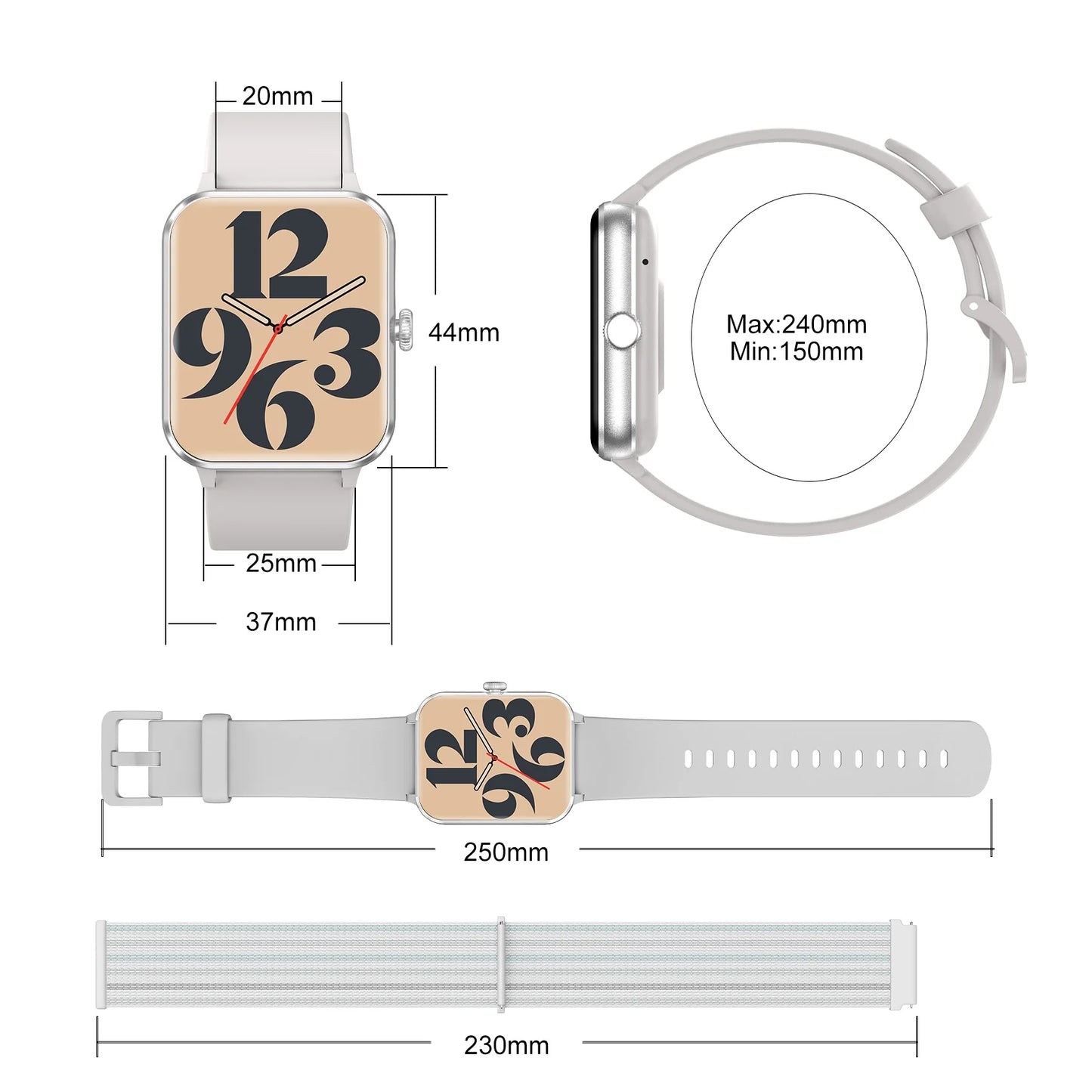 Smart Watch Bluetooth Calling 1.85” Full Touch HD Smartwatch 100+ Sport Fitness Tracking Watch with Voice Assistant