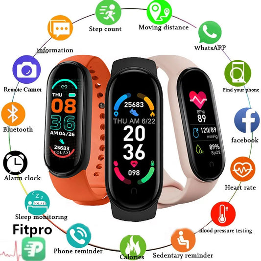 Smart Watch Men Women Fitness Smart Bracelet Sports Band Heart Rate Blood Pressure Monitor Waterproof Multi-function Watches