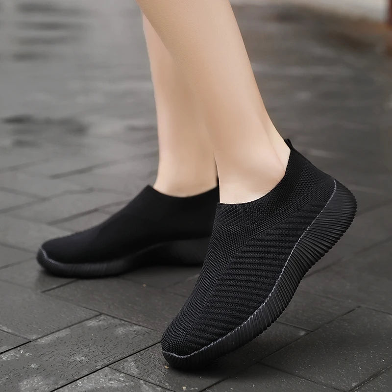 Women Flat Slip on White Shoes Woman Lightweight