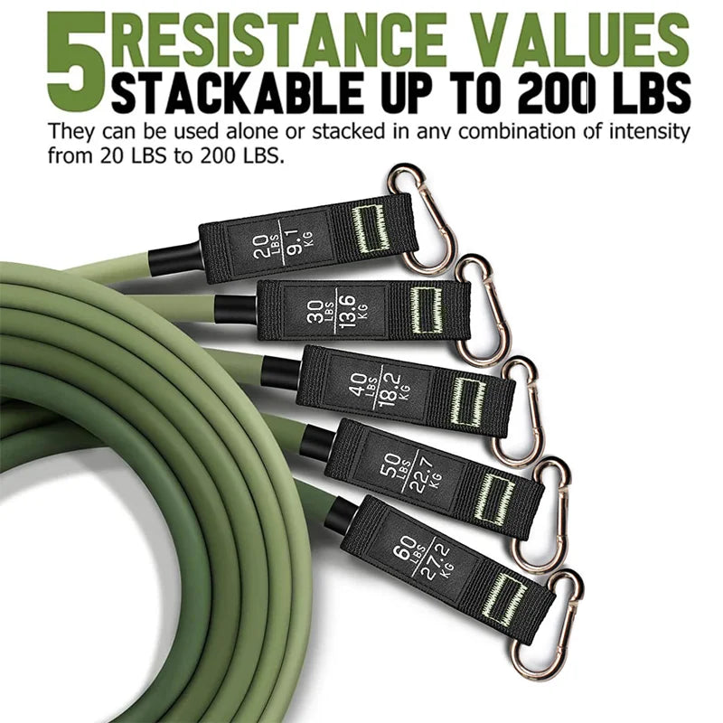 Fitness Resistance Rubber Band Yoga Elastic Band Bar Set  Pilates Training Equipment Pull Rope