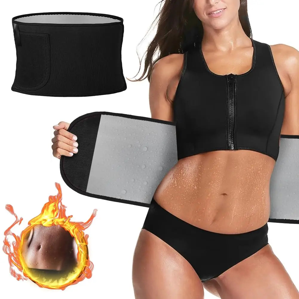 Weight loss waist trainer for men and women, adjustable heat belt